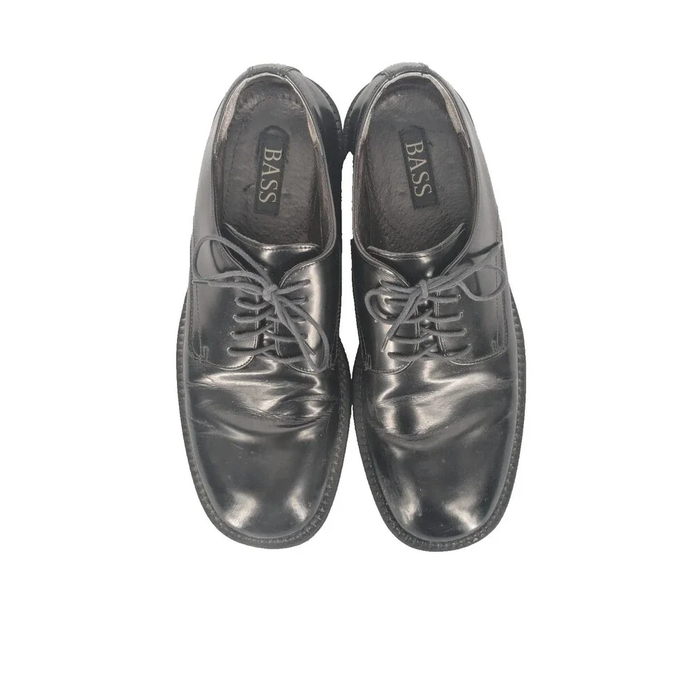 BASS Mens Black Leather Oxford Dress Shoes SIZE 10M Made in Italy Business